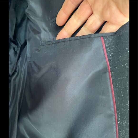 Gino Corelli black/white specs 2 piece pant suit, double breasted jacket, 42L - Picture 11 of 15